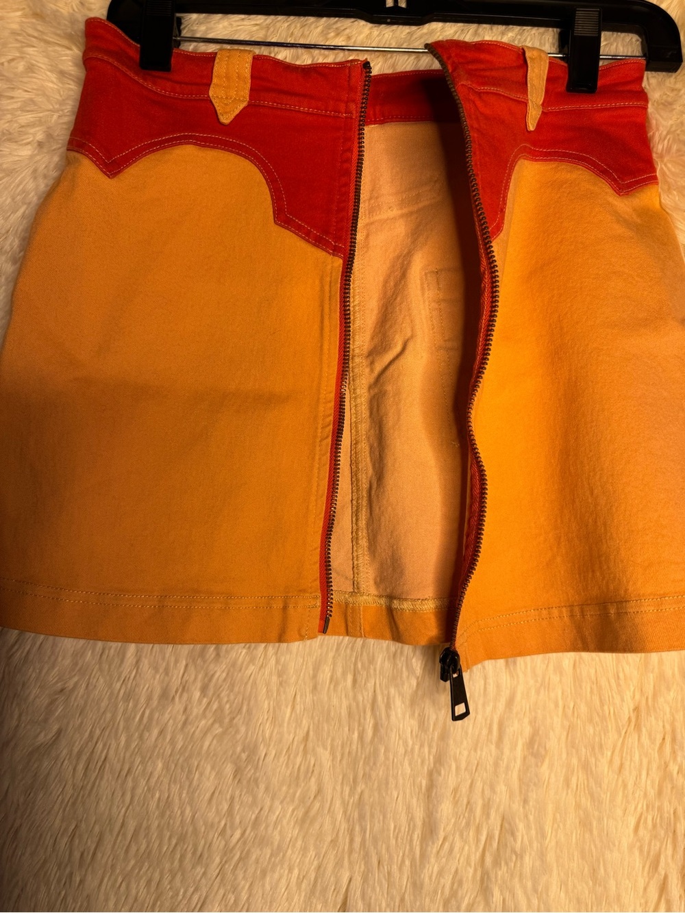 Free People Western Colorblock Mini Skirt Size M (Fits XS-S) - Picture 3 of 5